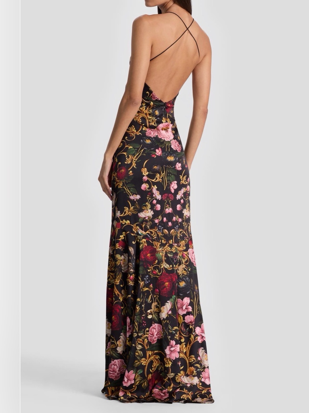 Alice + Olivia Milta Floral Mermaid Satin Slip Maxi Dress size 10 - Picture 2 of 14